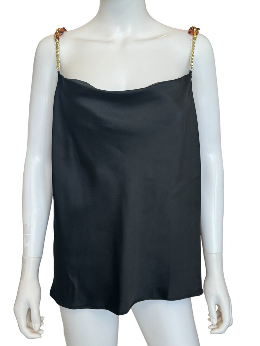 New ~ RIVER ISLAND ~ Chain Strap Cowl Neck Satin Camisole Size 10